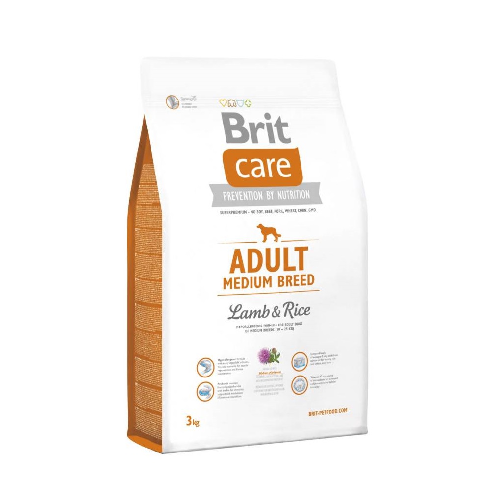 comida (100) BRIT CARE ADULT MEDIUM BREED L&R 3.0 kg - Imagen 1