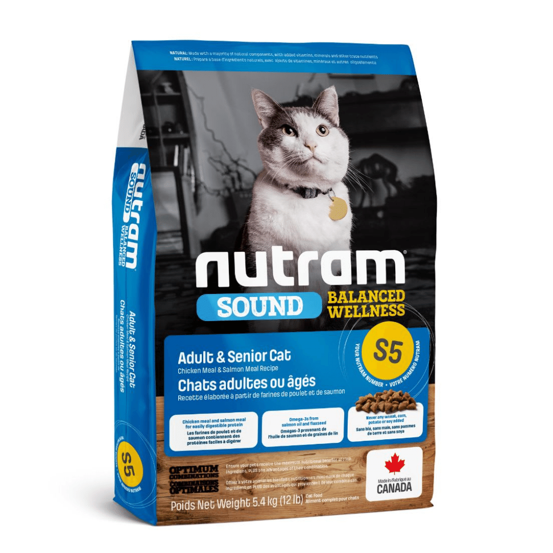 NEW S5 NUTRAM SOUND ADULT & SENIOR CAT 5.4Kg NEW S5 NUTRAM SOUND ADULT & SENIOR CAT 5.4Kg