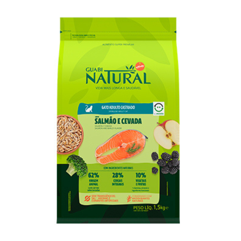 Guabi Natural Gato Castrado Salmon y Cebada 7.5k Guabi Natural Gato Castrado Salmon y Cebada 7.5k - Imagen 1