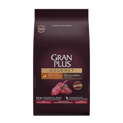 GRAN PLUS GOURMET PUPPY MEDIANO Y GRANDE, CORDERO Y ARROZ 3KG